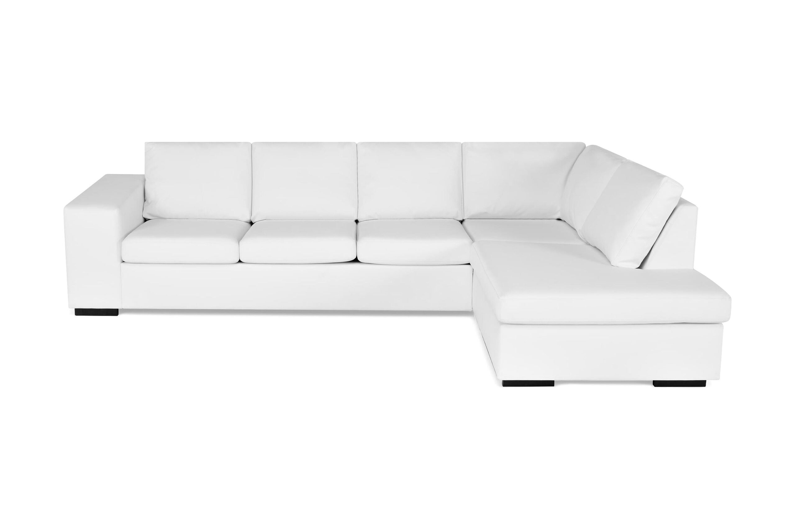 Sohva Sit Down avopäädyllä Large Oikea Sekoitenahka - Valkoinen