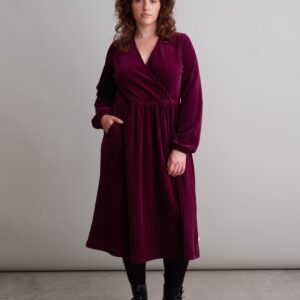 Velour Dress Burgundy