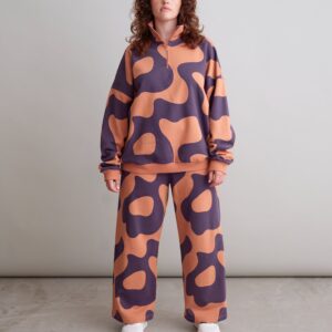 Swirl Zip Sweatshirt Brown