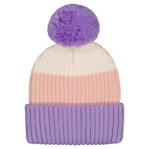 Striped Pompom Beanie Lilac/Blush/Offwhite