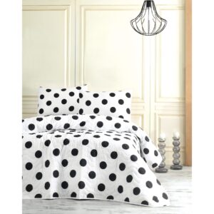 Päiväpeite EnLora Home Yhden 160x220+ tyynyliina Tikattu - Musta/Valkoinen