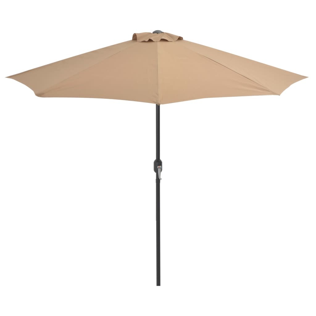 Aurinkovarjo ulkotiloihin alumiinitanko 270x135 cm taupe - Ruskea