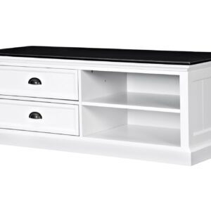 TV-taso Hampton 120 cm - Mahonki Valkoinen/Musta