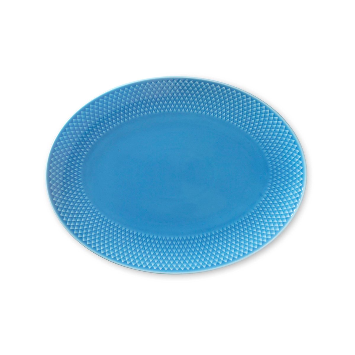 Lyngby Porcelæn Rhombe tarjoiluvati, ovaali 21,5x28,5 cm Sininen