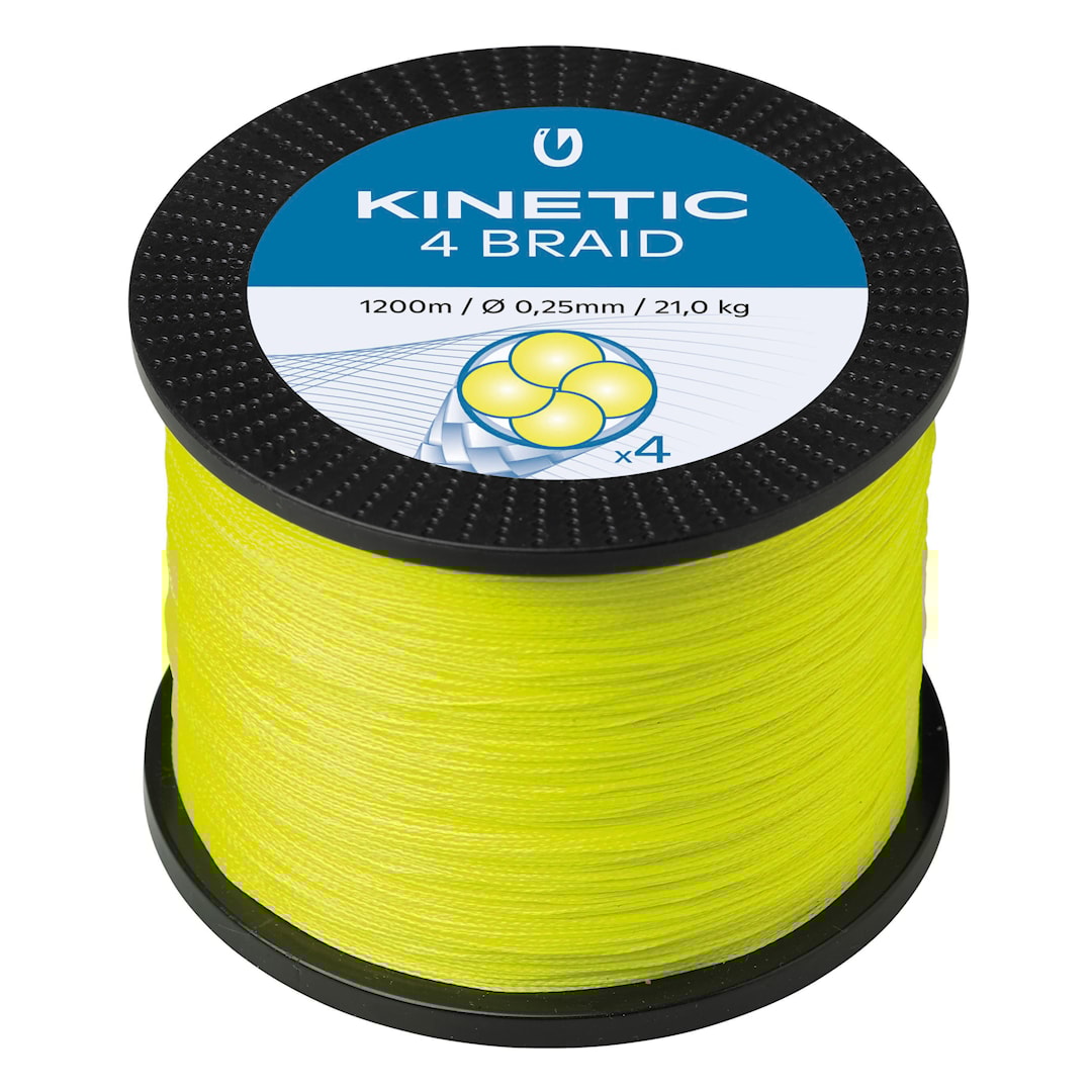 Kinetic 4 Braid Fluo Yellow 1200 m kuitusiima 0,35 mm
