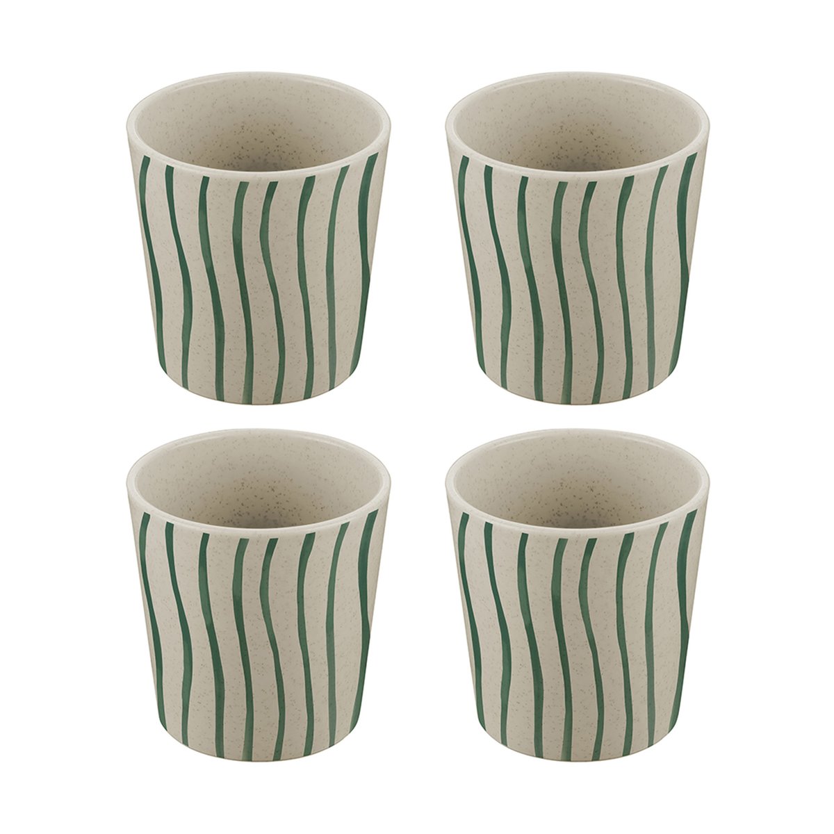 Koziol Connect kuppi S 19 cl 4-pakkaus Monstera stripes