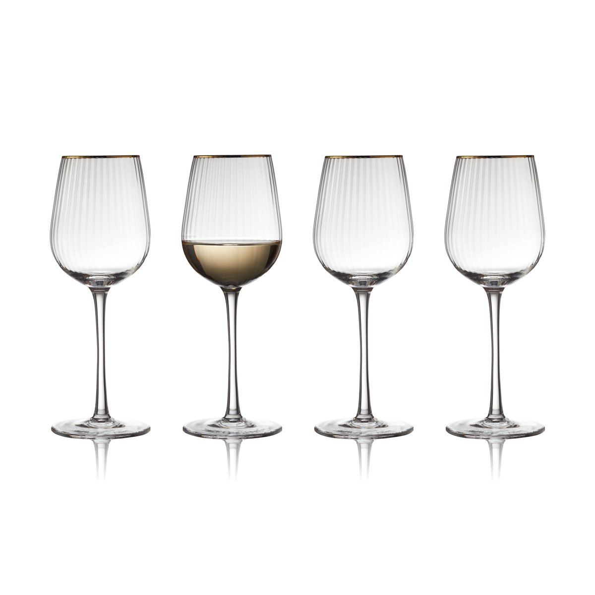 Lyngby Glas Palermo Gold -valkoviinilasi 30 cl 4-pakkaus Kirkas-kulta