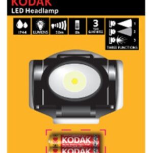 Kodak LED Headlamp, 150lm, 3 lägen, 3W enkel LED, IP44, svart