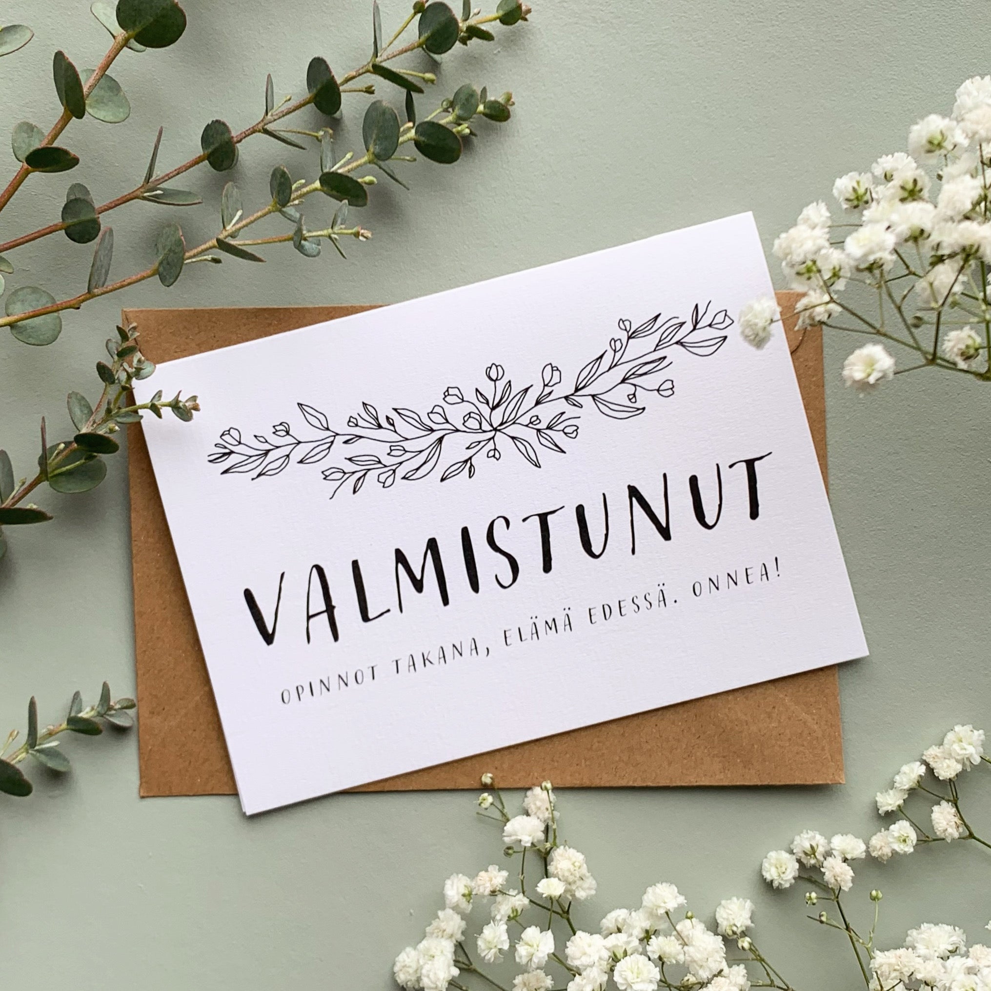 Helle Valmistunut 2 os. postikortti, Elämä edessä