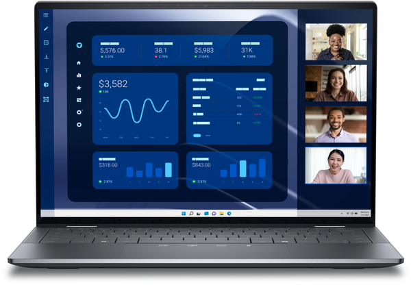 Dell Latitude 9450 14" QHD+ 2in1 Touchscreen, Intel Core Ultra 7-165U vPro, 32GB RAM, 1TB SSD, Win 11 Pro -kannettava, Harmaa