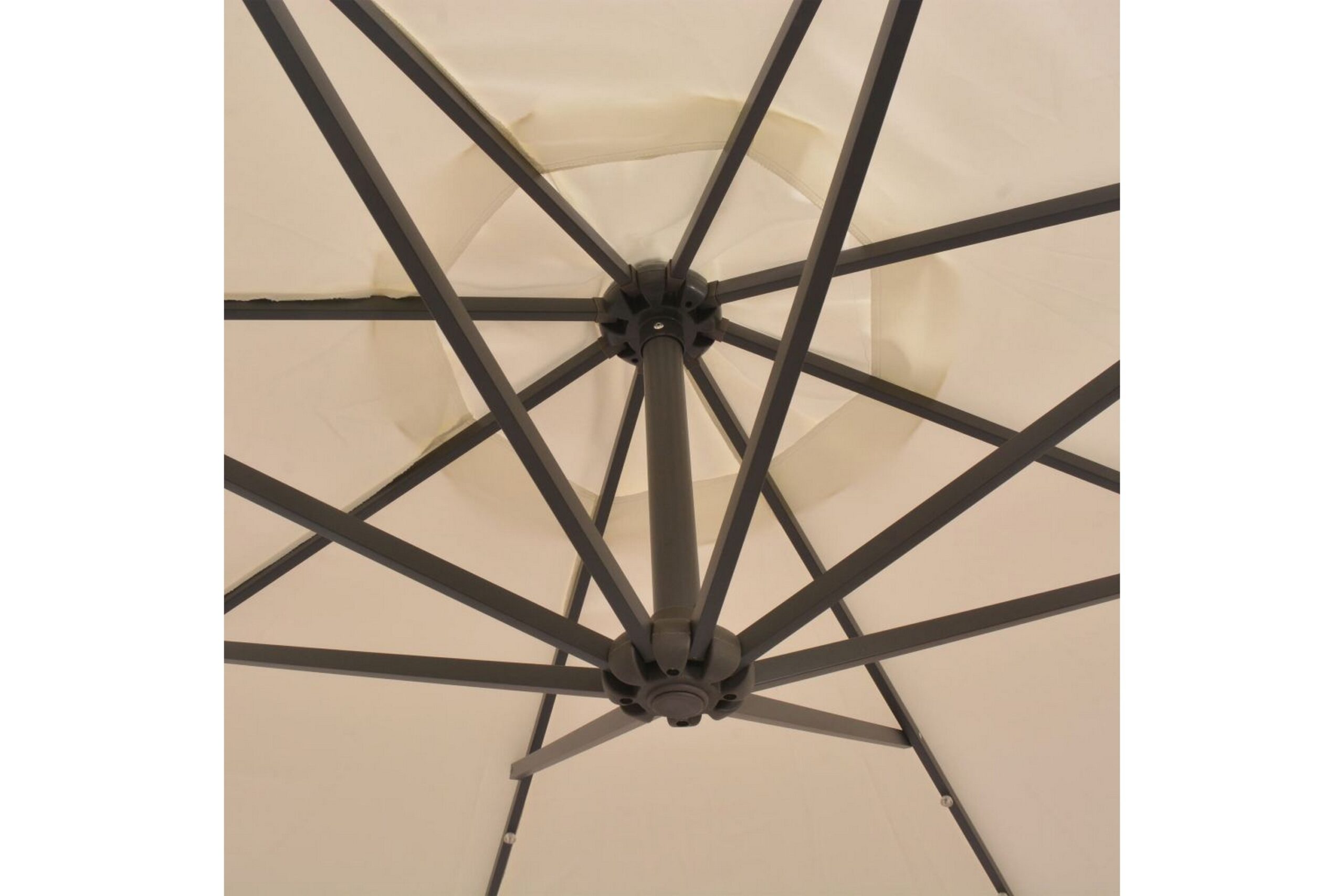 Roikkuva Päivänvarjo LED-valoilla 300cm Metallitanko hiekka - Beige