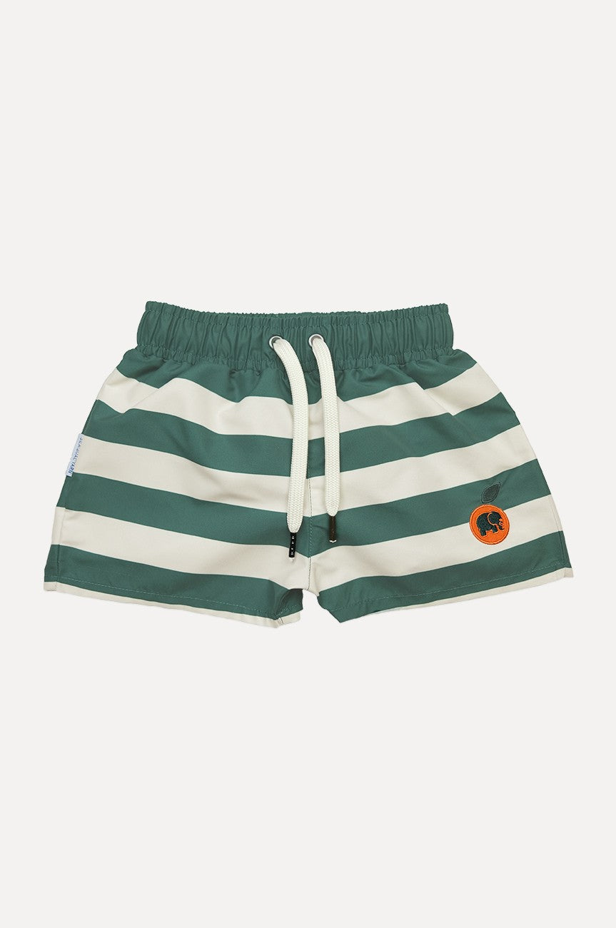 Owari Kids Swim Shorts Striped Green