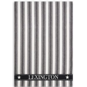 Lexington Icons Striped keittiöpyyhe Waffle 50 x 70 cm Musta-valkoinen