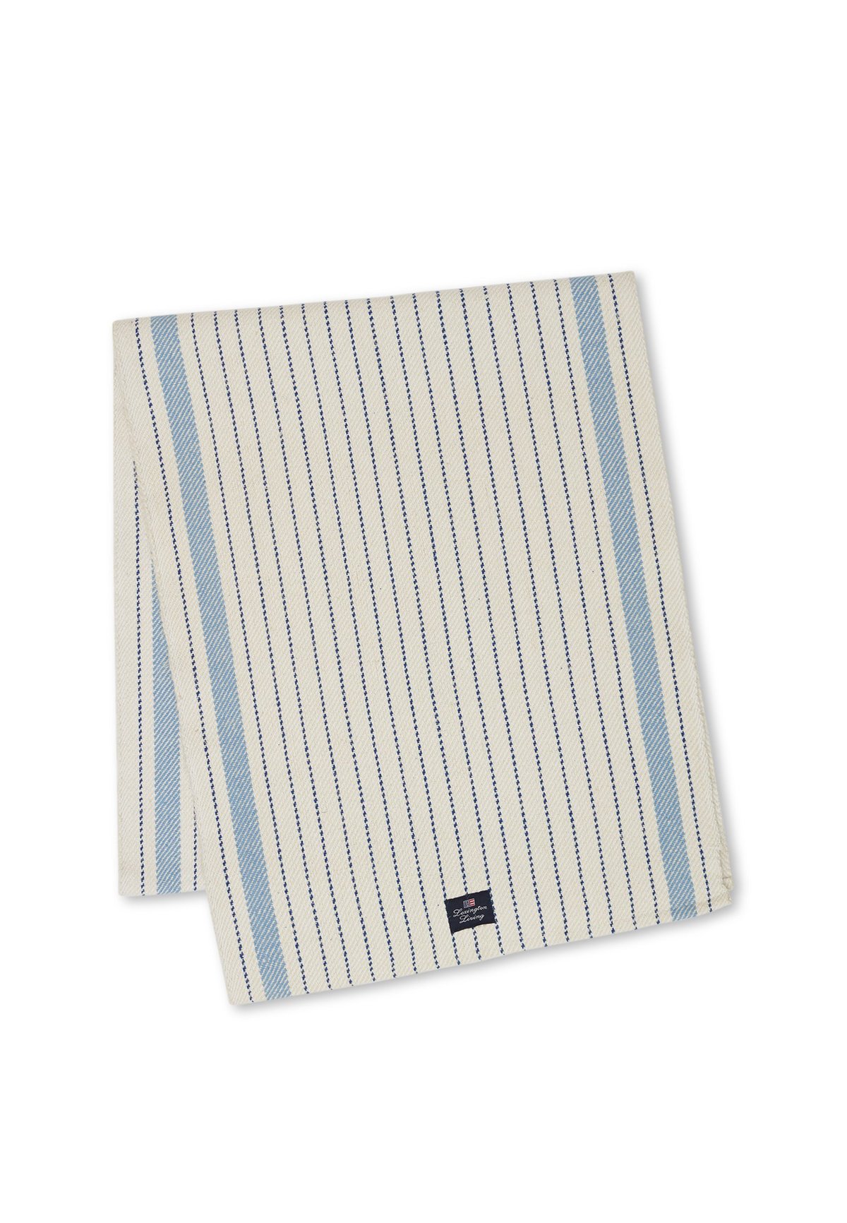 Lexington Striped juuttimatto 250x50 cm Luonnonvalkoinen-sininen