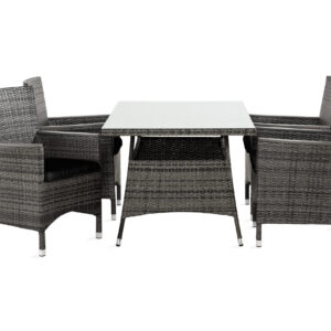 Ruokailuryhmä Thor 140 cm 4 Thor Lyx tuolia Pehmusteet - Harmaa/Aintwood/Musta