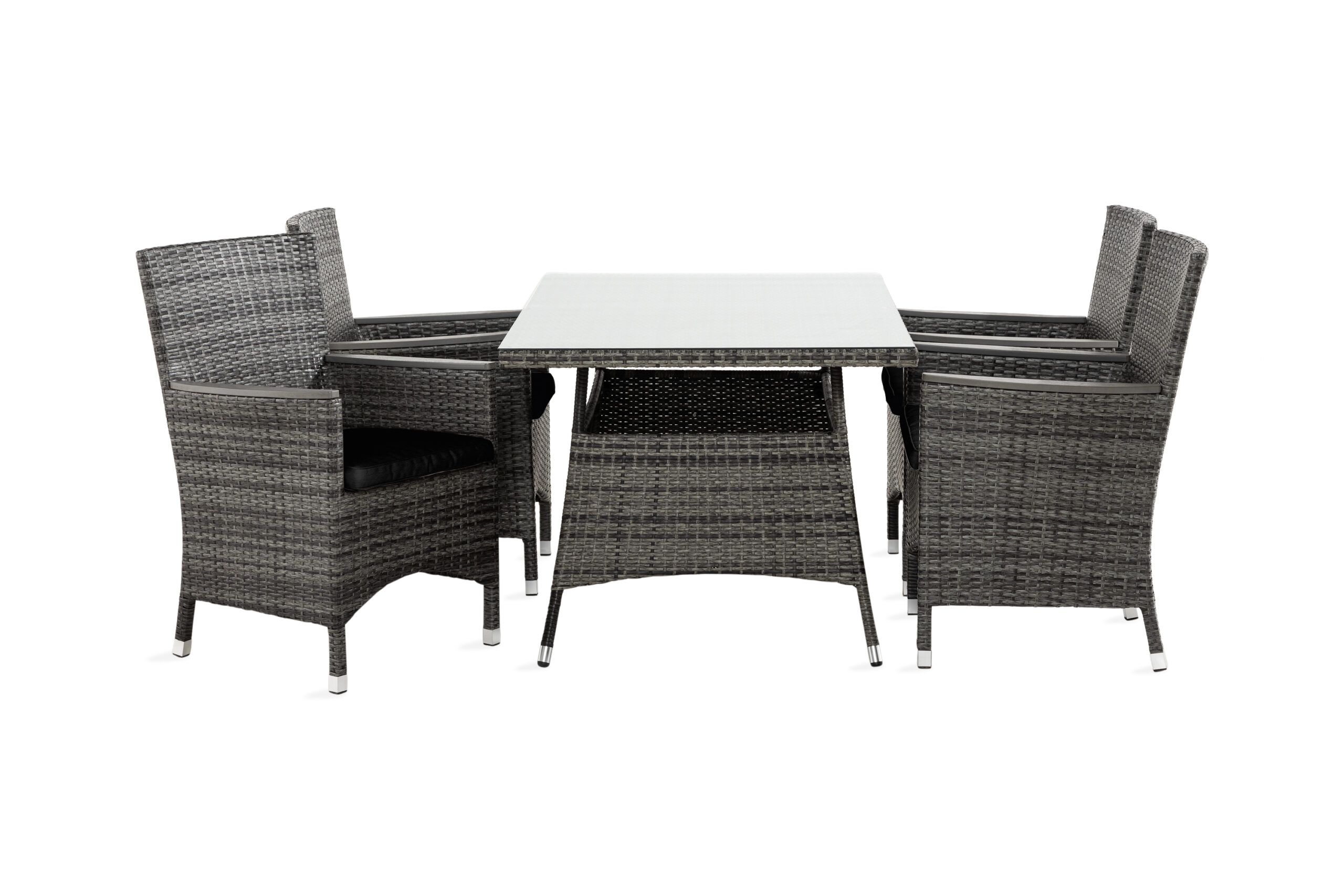 Ruokailuryhmä Thor 140 cm 4 Thor Lyx tuolia Pehmusteet - Harmaa/Aintwood/Musta