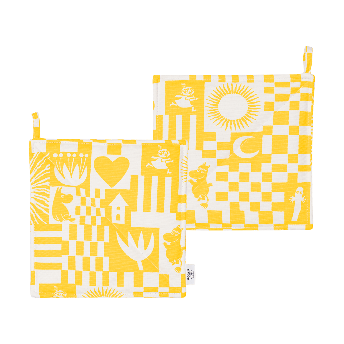 Moomin Arabia Juhla Muumi patalappu 22x22 cm 2-pack. Keltainen