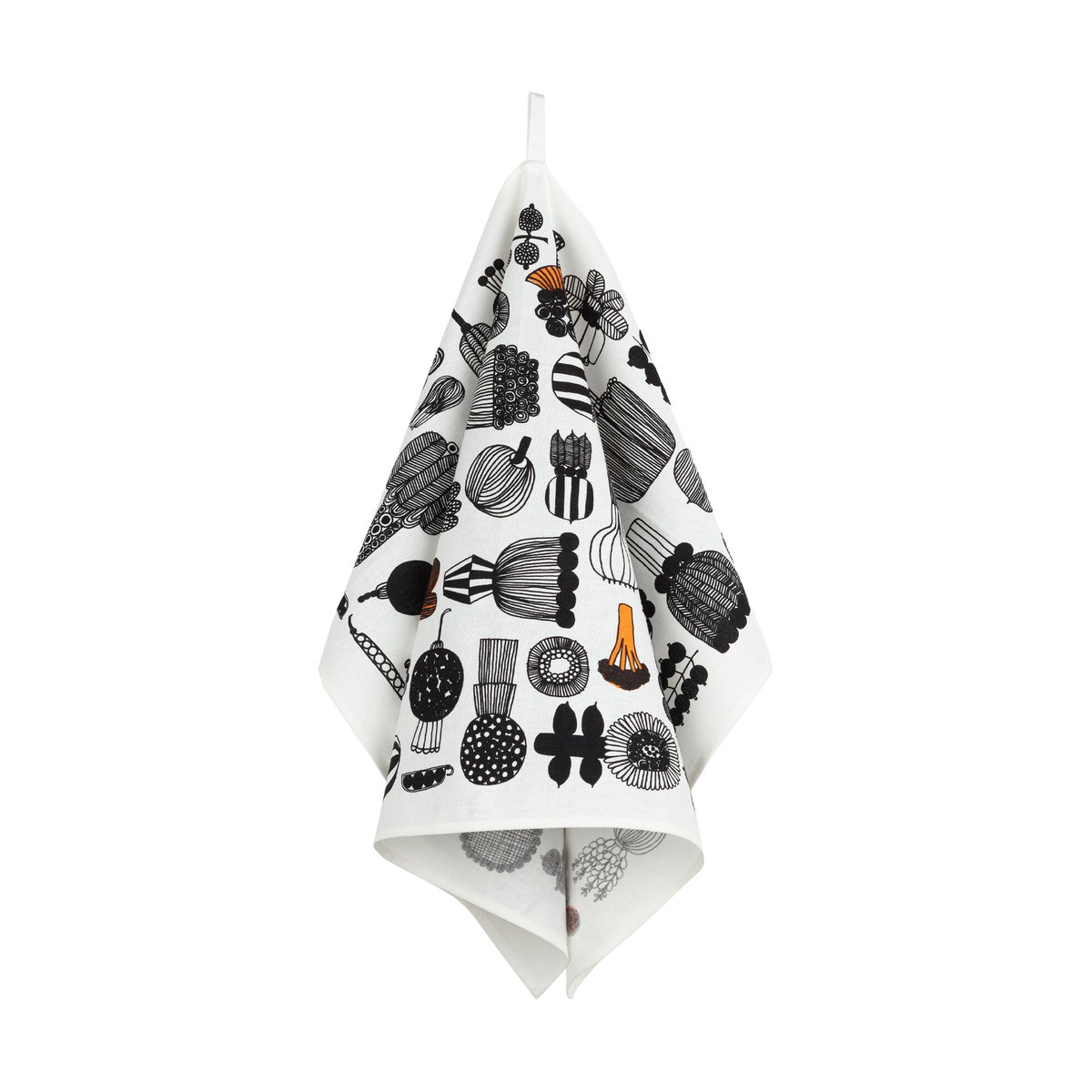 Marimekko Puutarhurin parhaat keittiöpyyhe 47x70 cm White-black-orange