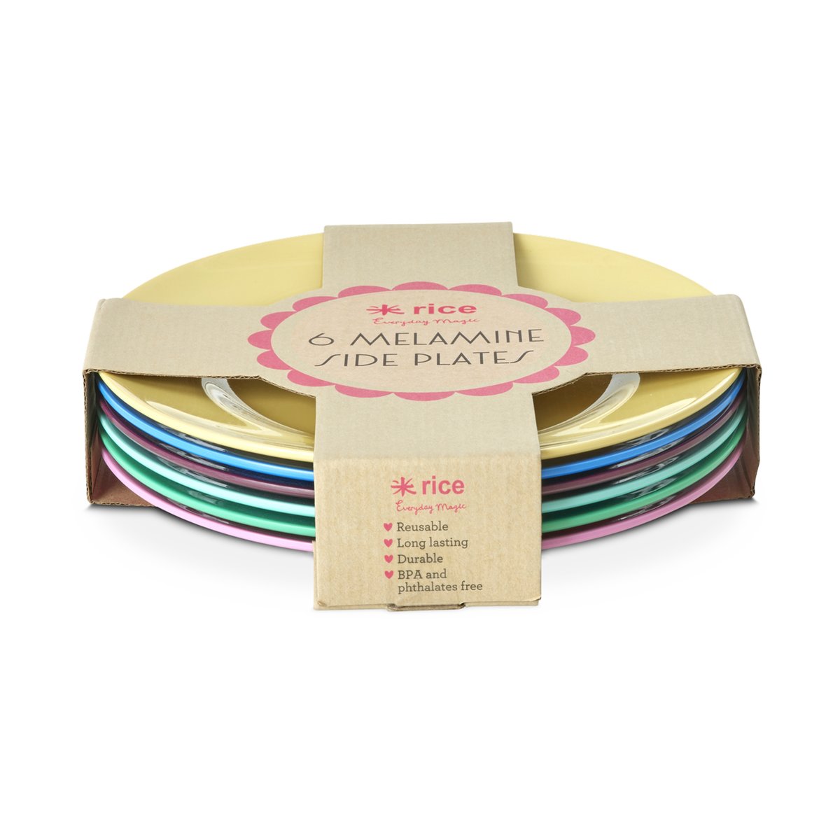 RICE Rice melamiiniastiat Ø21 cm 6-pack. Näytä oikeat värisi