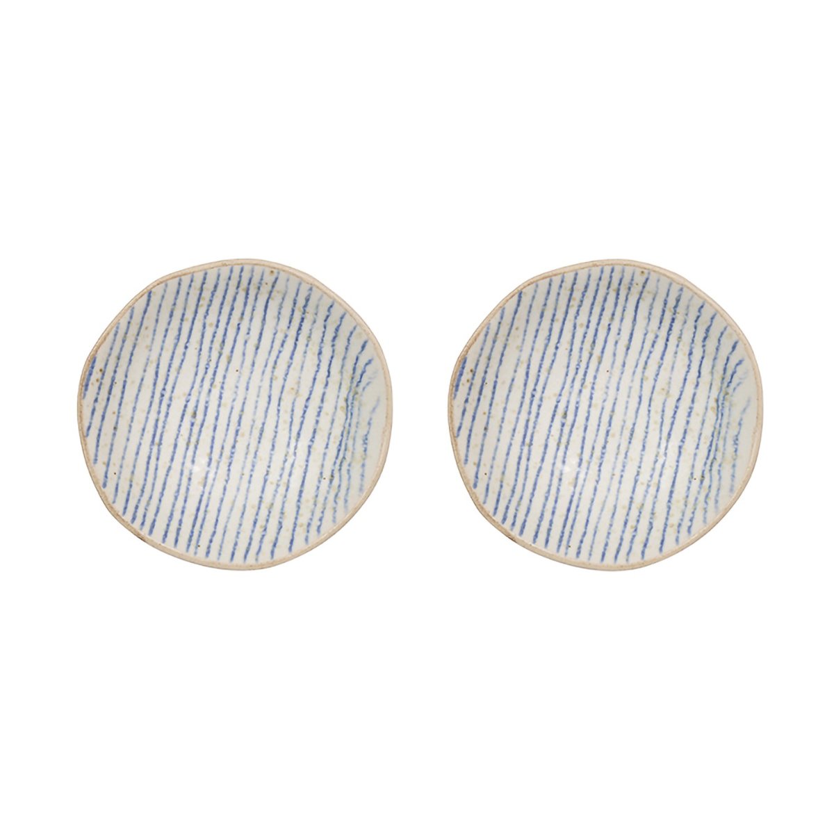 OYOY Nori striped kulho mini Ø8 cm 2-pack. Clay-optic Blue