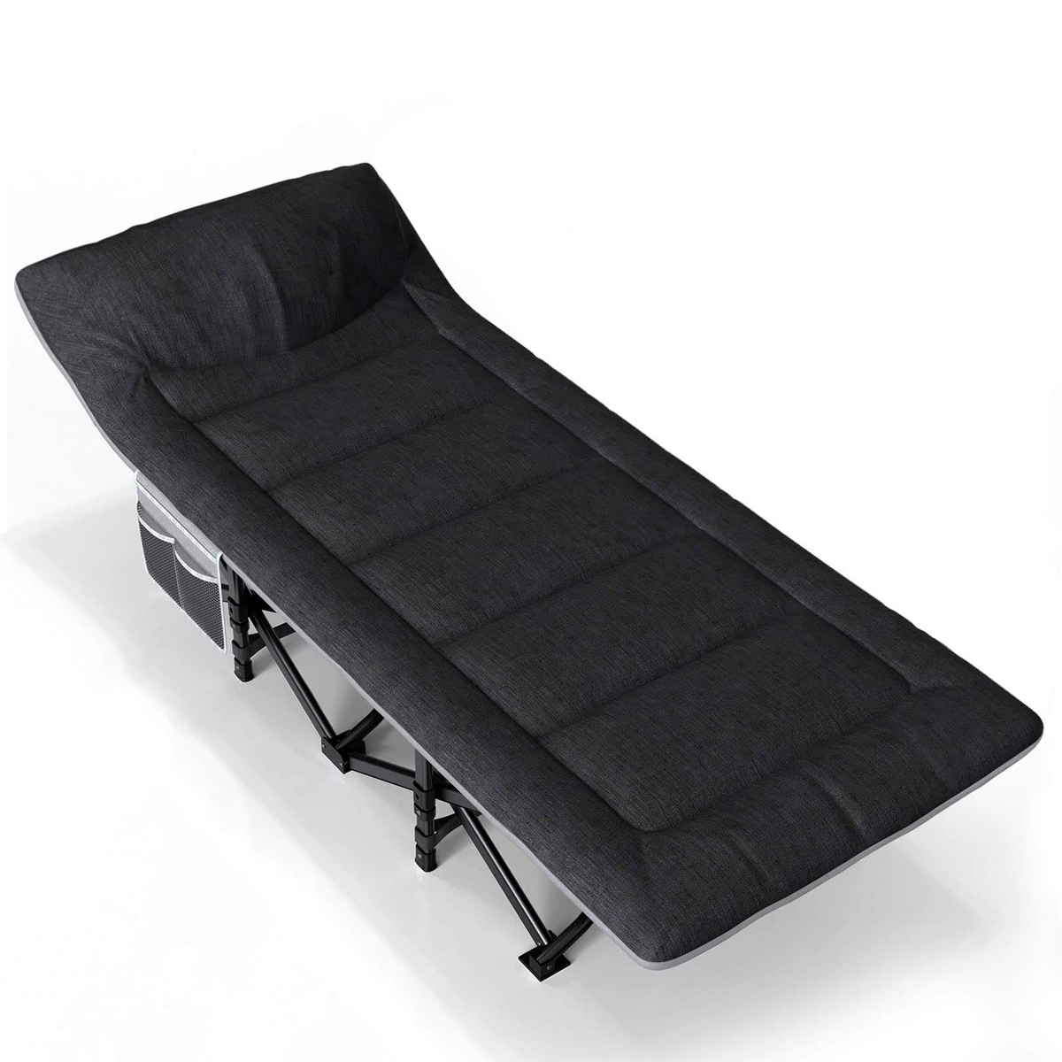Nordcore Retkisänky Premium, Musta - 210x80x40cm - max 280kg