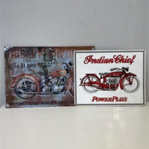 Vintage Harley Davidson & Indian Chief metallikyltti
