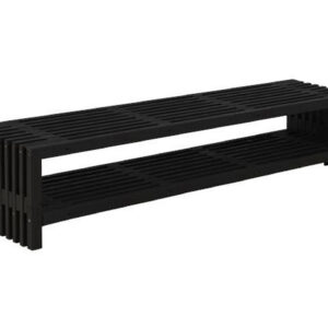 Rustik Rimapenkki Design 218x49x45cm hyllyllä - musta -