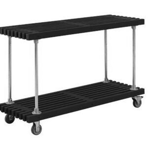Grilli/työpöytä rimoista Design 140x49x90 cm pyörillä - must - Musta