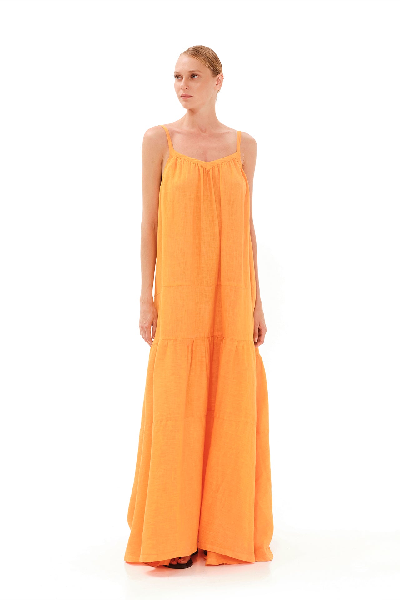 Tank Pellavamekko Maxi Oranssi