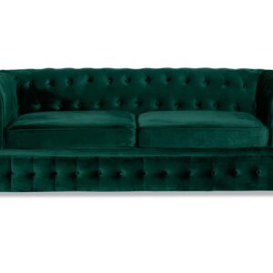 Chesterfield Lyx 3-istuttava Etupyöreä vuodesohva sametissa - Tummanvihreä