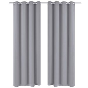 Pimennysverhot purjerenkailla 2 kpl 135x175 cm Harmaa - Harmaa
