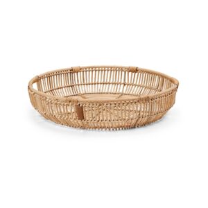 Round rattan tray -tarjotin