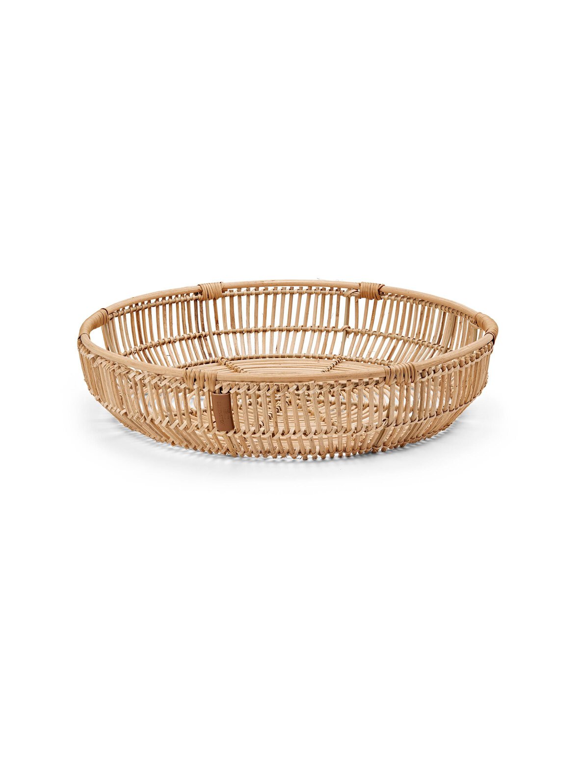 Round rattan tray -tarjotin