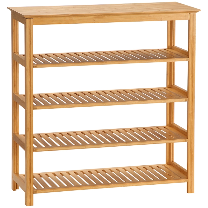 Kenkähylly Konsolipöytä Bamboo 4 hyllyllä 80 x 29 x 82 cm