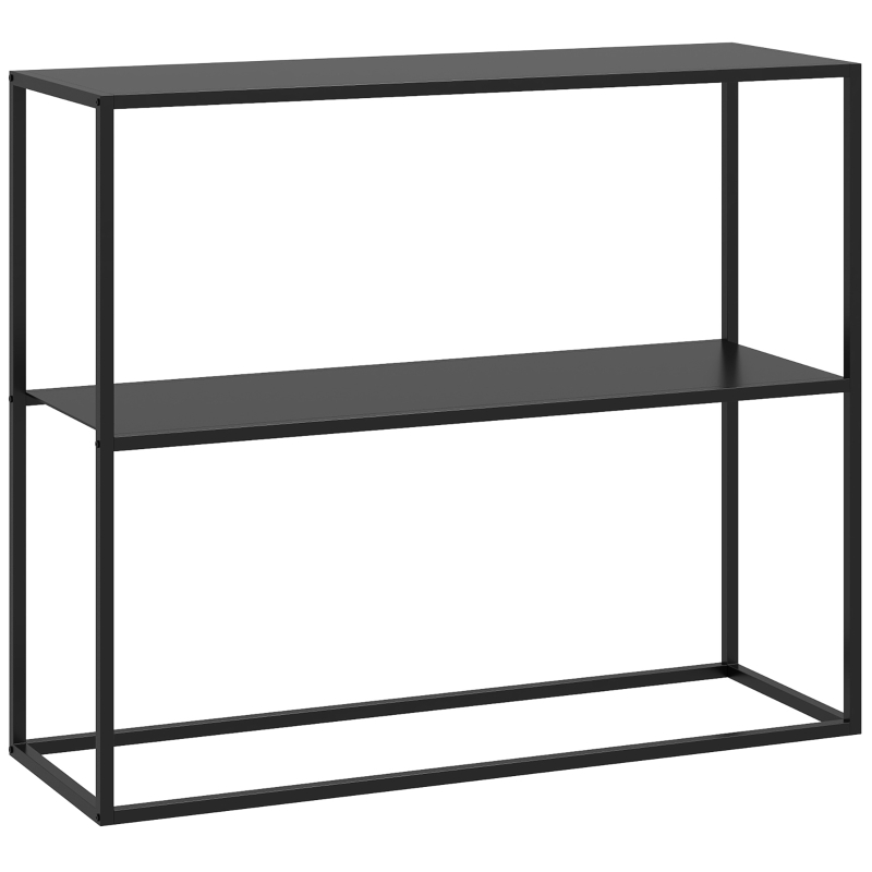 Konsolipöytä 2 tasoa Metalli Musta 90 x 30 x 75 cm