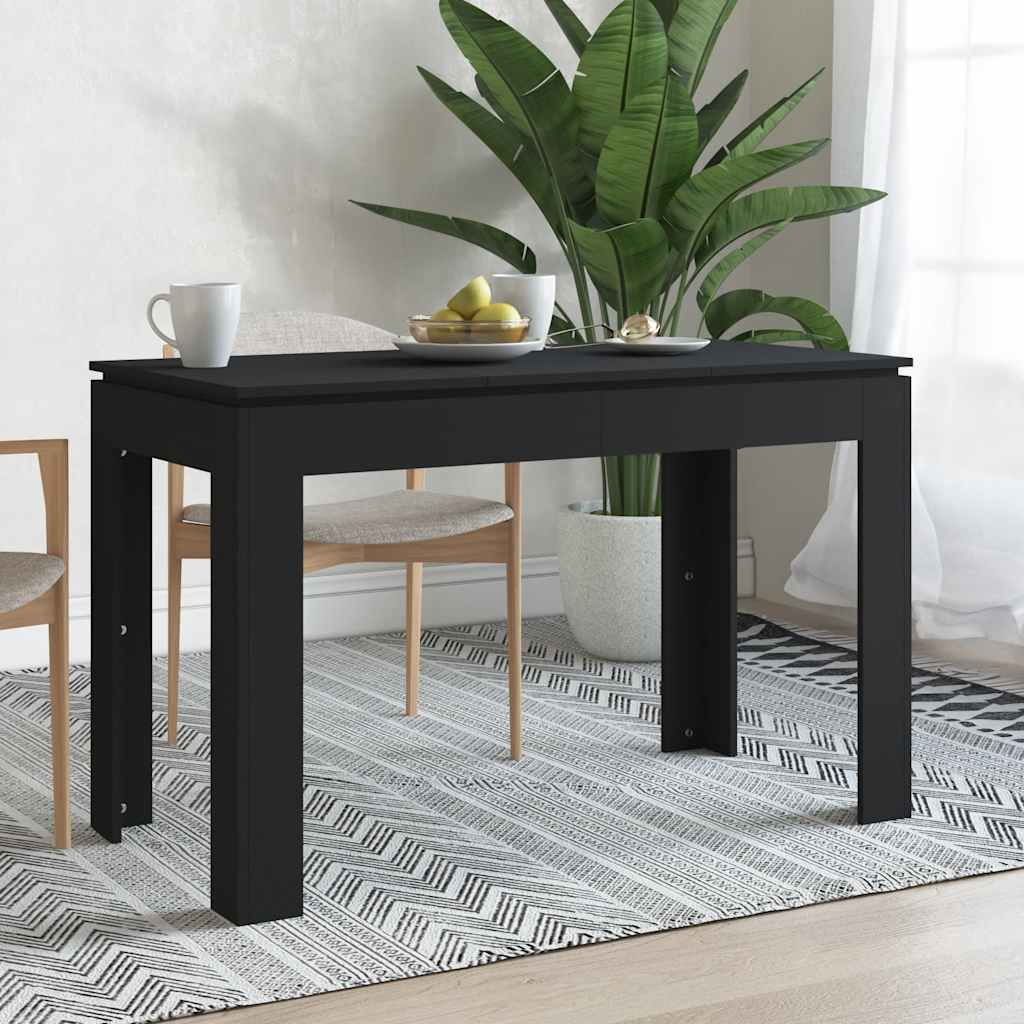vidaXL Ruokapöytä musta 120x60x76 cm tekninen puu