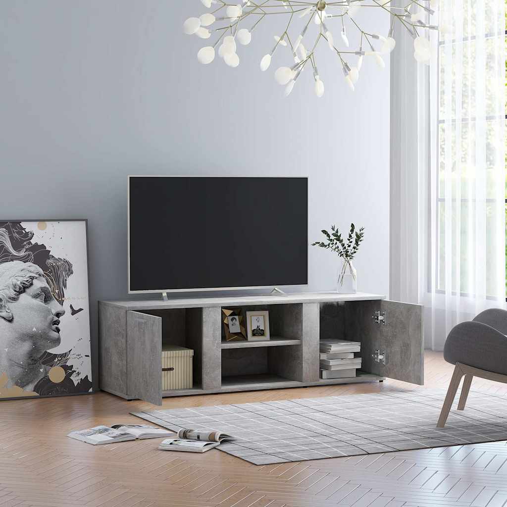 vidaXL TV-taso betoninharmaa 120x34x37 cm tekninen puu