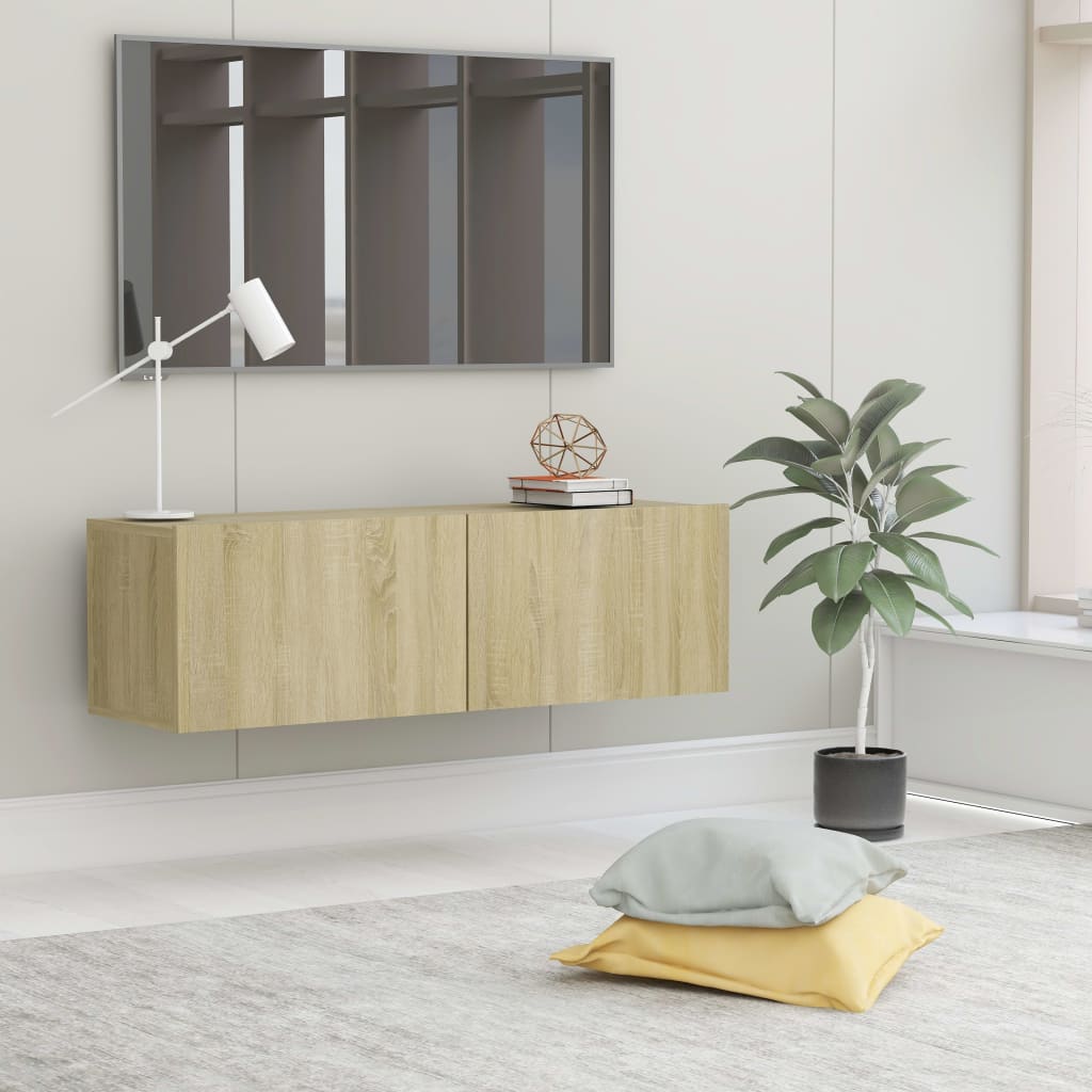 vidaXL TV-taso Sonoma-tammi 100x30x30 cm tekninen puu