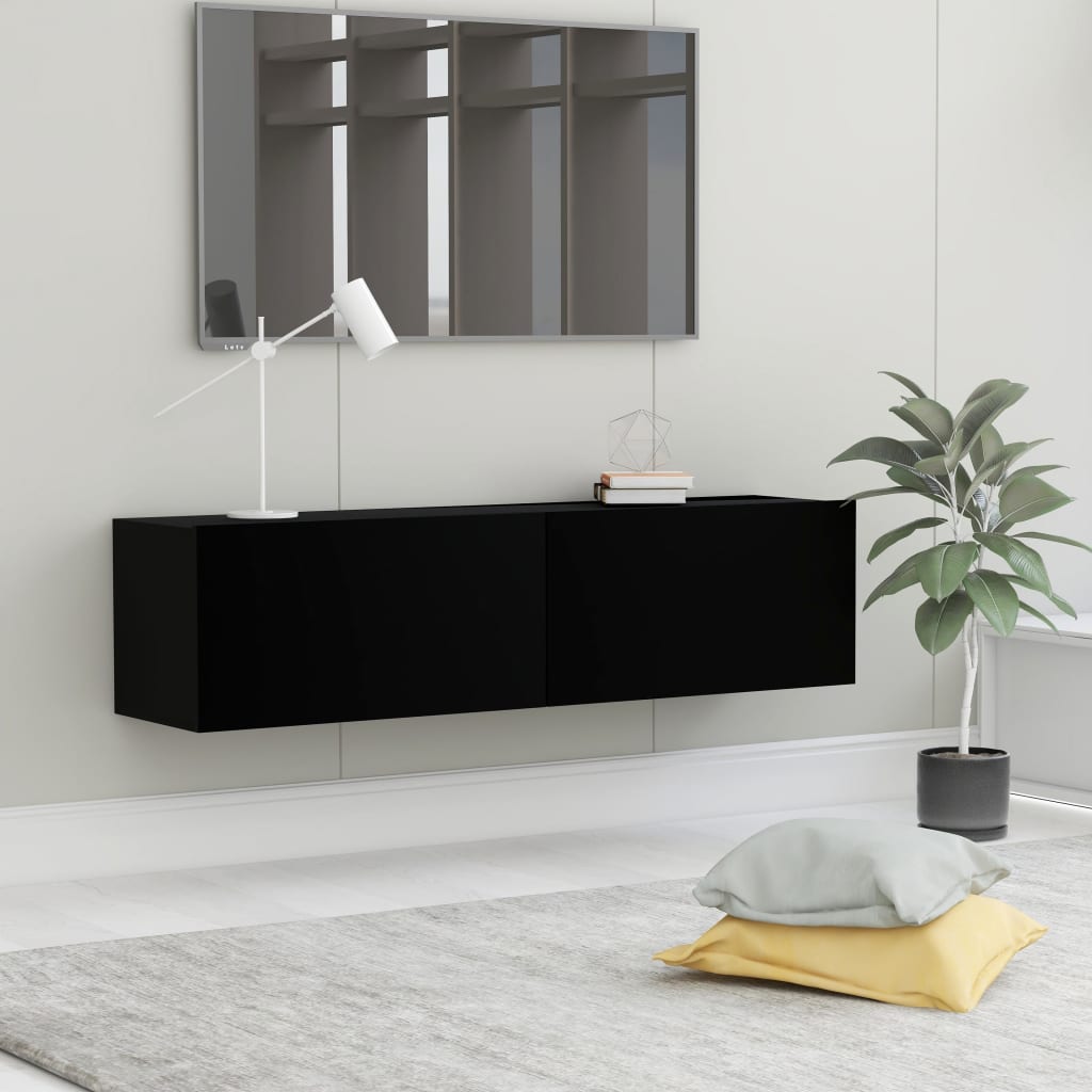 vidaXL TV-taso musta 120x30x30 cm tekninen puu