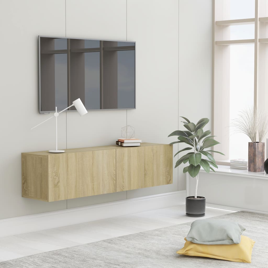 vidaXL TV-taso Sonoma-tammi 120x30x30 cm tekninen puu