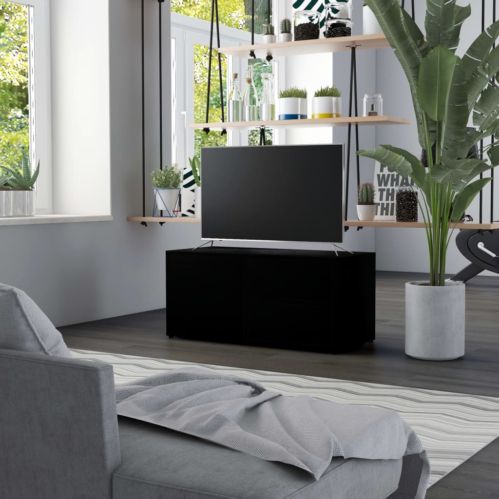 vidaXL TV-taso musta 80x34x36 cm tekninen puu