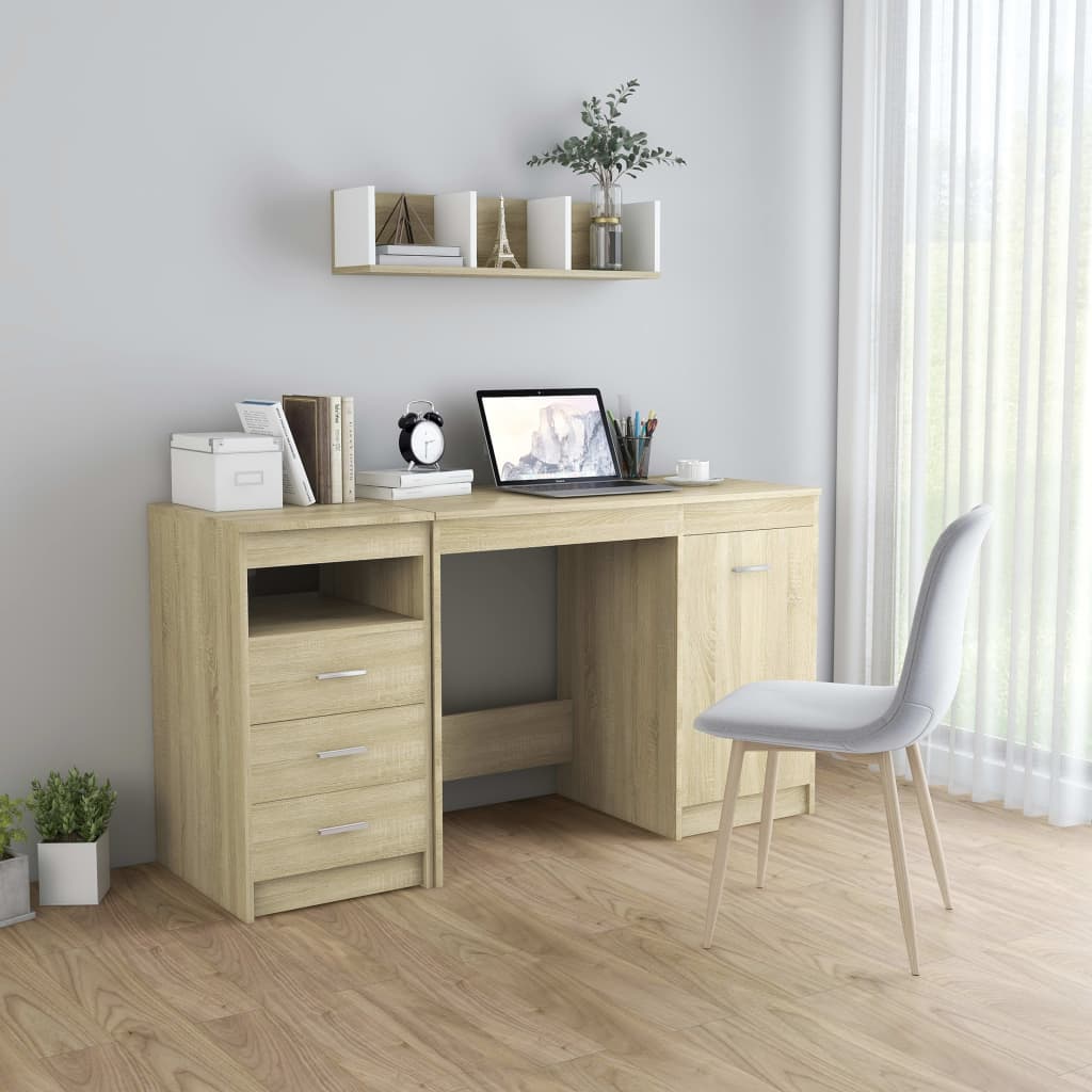 vidaXL Työpöytä Sonoma-tammi 140x50x76 cm tekninen puu