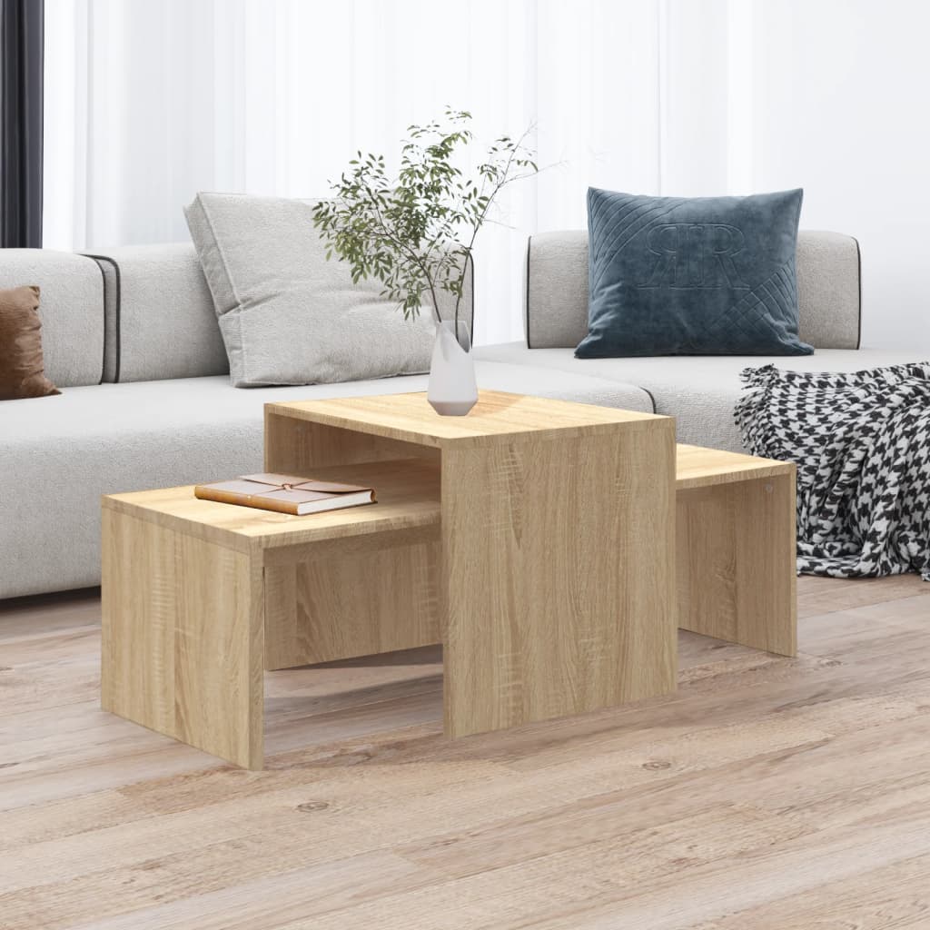 vidaXL Sohvapöytäsarja Sonoma-tammi 100x48x40 cm tekninen puu