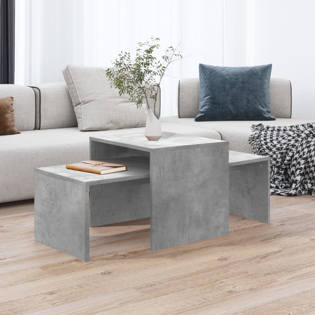vidaXL Sohvapöytäsarja betoninharmaa 100x48x40 cm tekninen puu