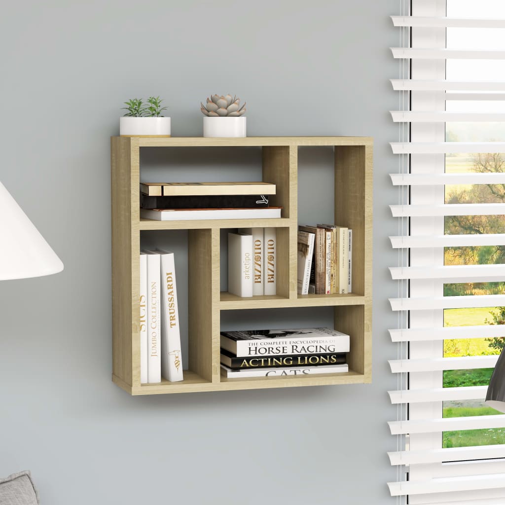 vidaXL Seinähylly Sonoma-tammi 45,1x16x45,1 cm tekninen puu