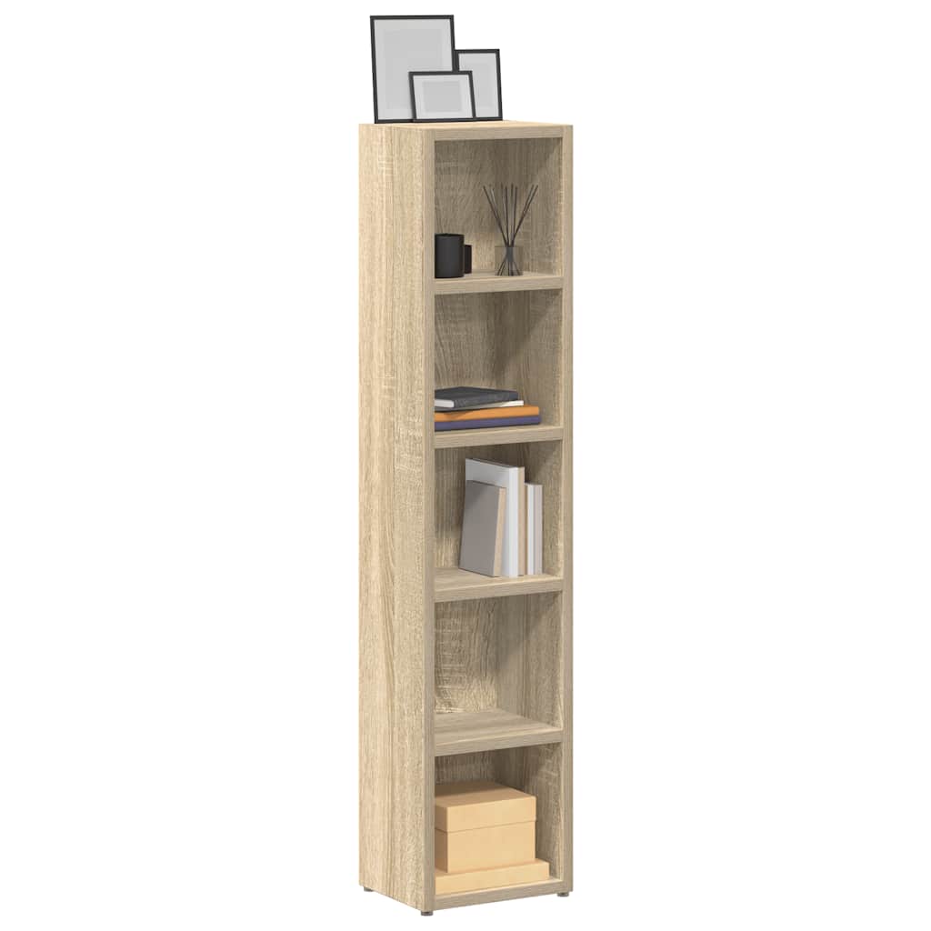 vidaXL CD-hyllyt 2 kpl Sonoma-tammi 21x16x93,5 cm lastulevy