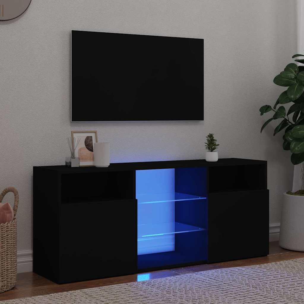 vidaXL TV-taso LED-valoilla musta 120x30x50 cm