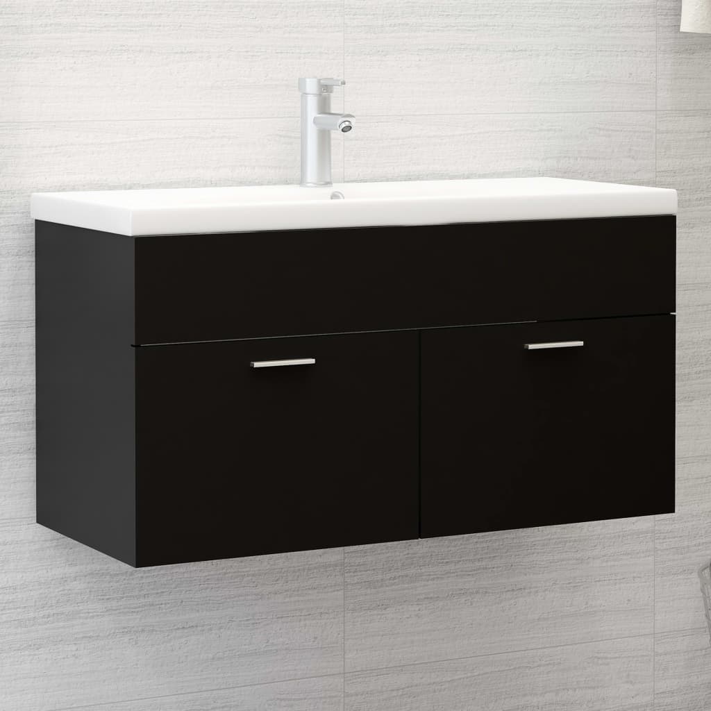 vidaXL Allaskaappi musta 90x38,5x46 cm tekninen puu