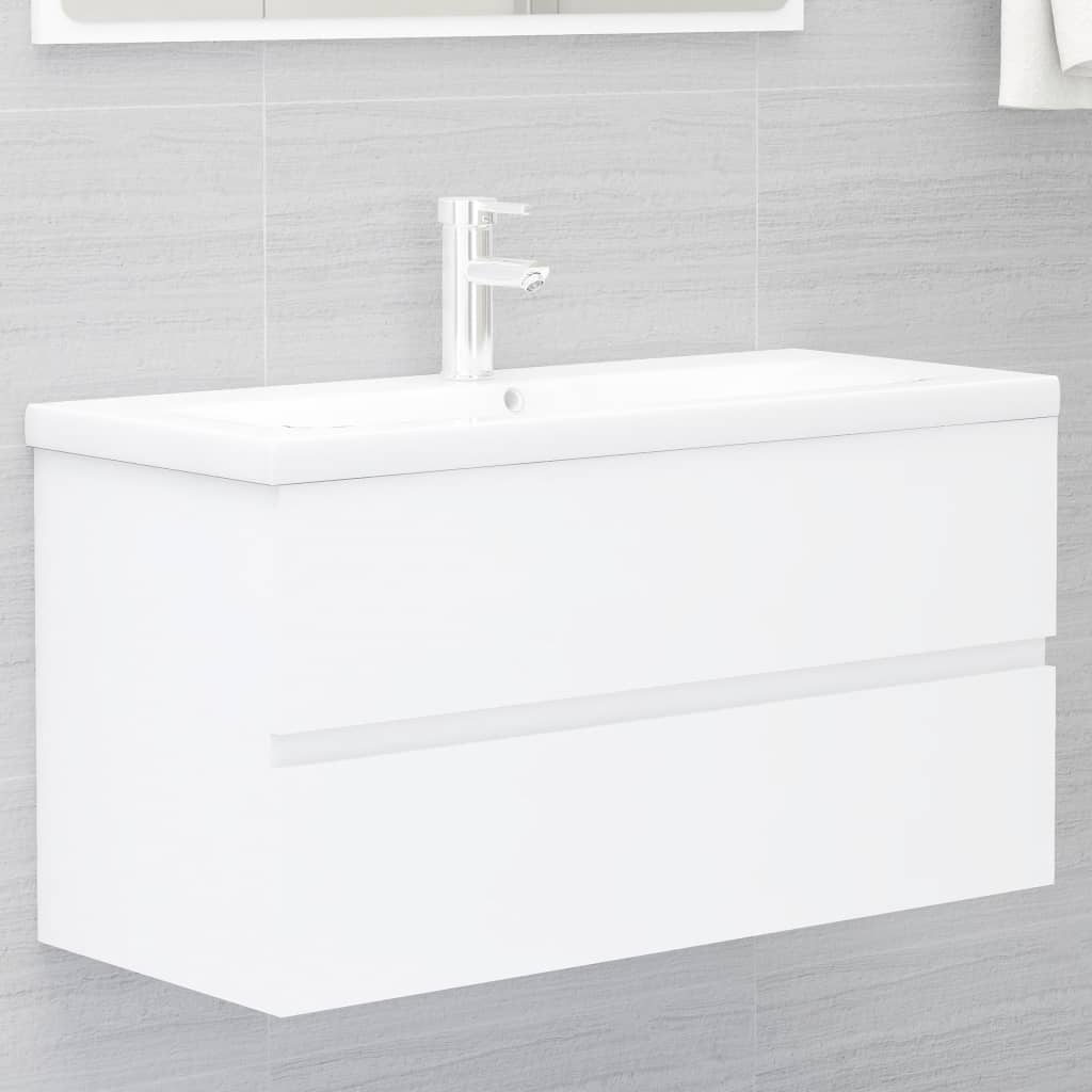 vidaXL Allaskaappi valkoinen 90x38,5x45 cm tekninen puu