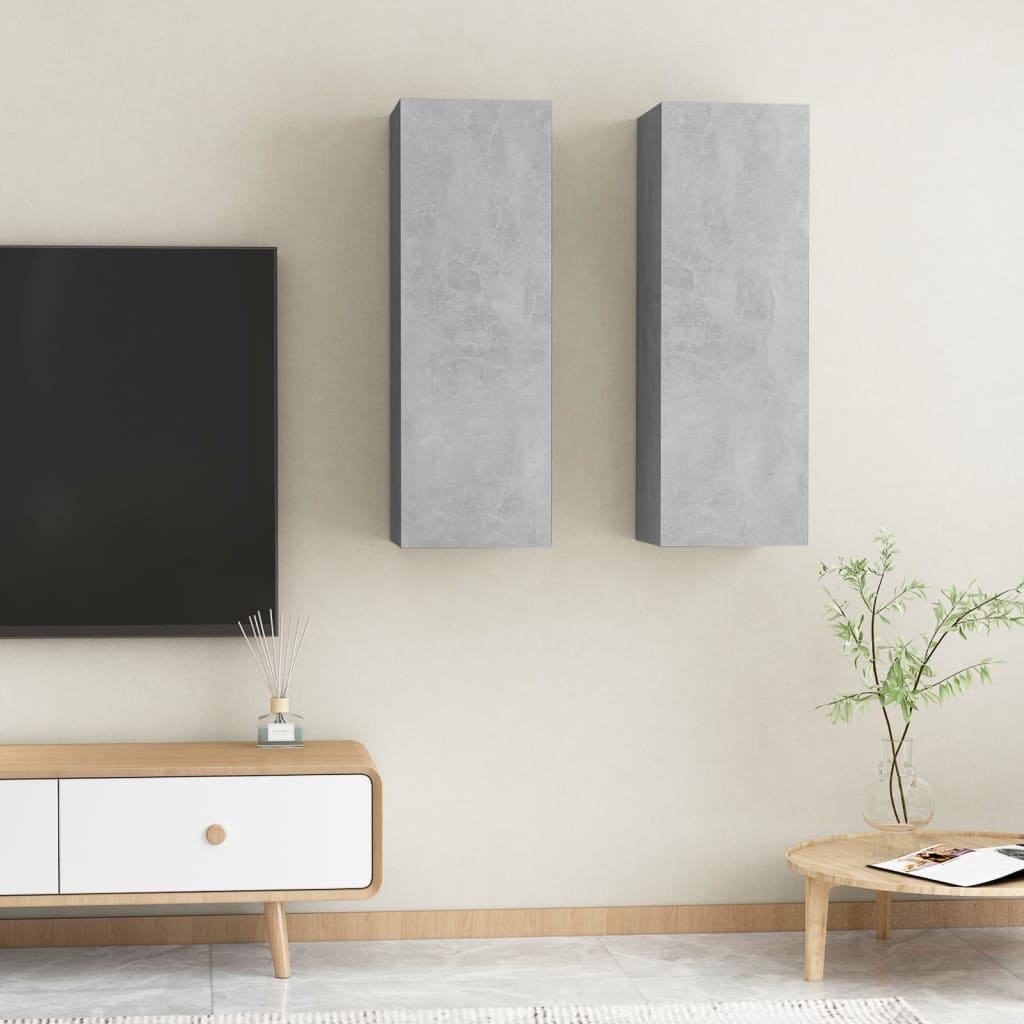 vidaXL TV-tasot 2 kpl betoninharmaa 30,5x30x90 cm tekninen puu